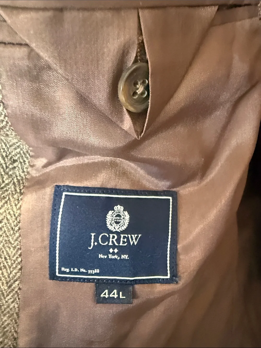 J. Crew Brown Tweed Herringbone Blazer in 44L